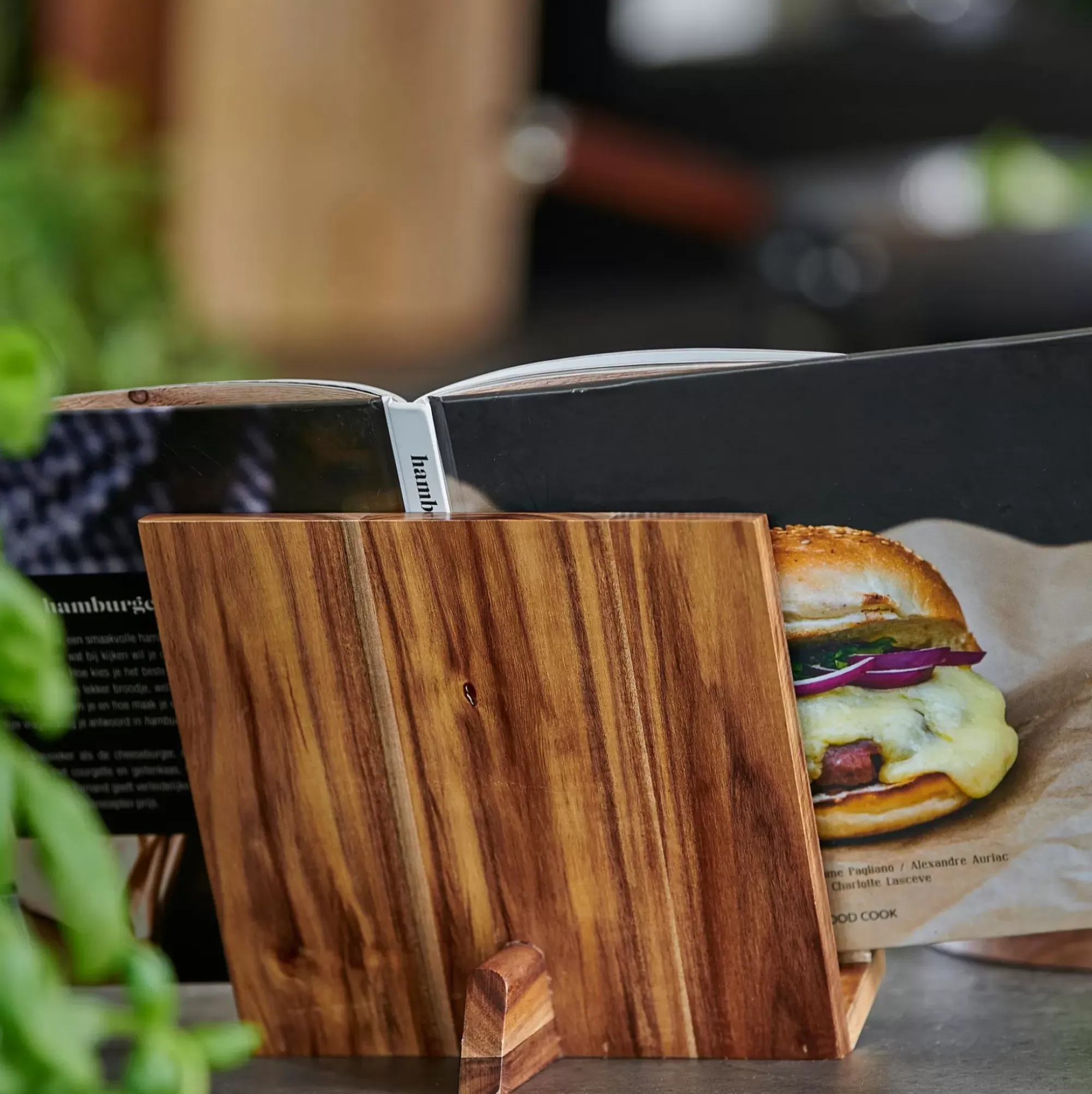 CASA Acacia Lux Atril De Cocina Soporte Tableta Natural Best Sale