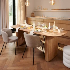 CASA Acacia Mesa De Comedor Con Patas Mesa Listones Cheap