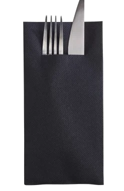 CASA Airlaid Servill./Cubiert. Juego De 12 Negro Cheap