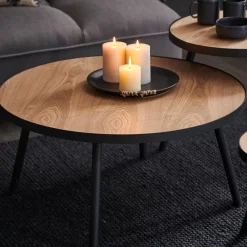 CASA Alexis Mesita De Salon Negro, Natural Flash Sale