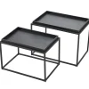 CASA Apollo Mesas Auxiliares Juego De 2 Negro Clearance