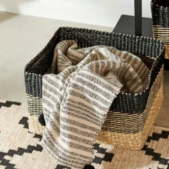 CASA Bobo Cesta Negro, Natural Discount