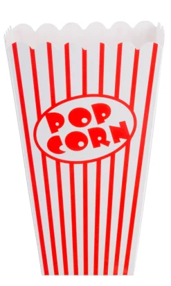 CASA Cinema Vaso De Palomitas Juego De 8 Blanco, Rojo Cheap