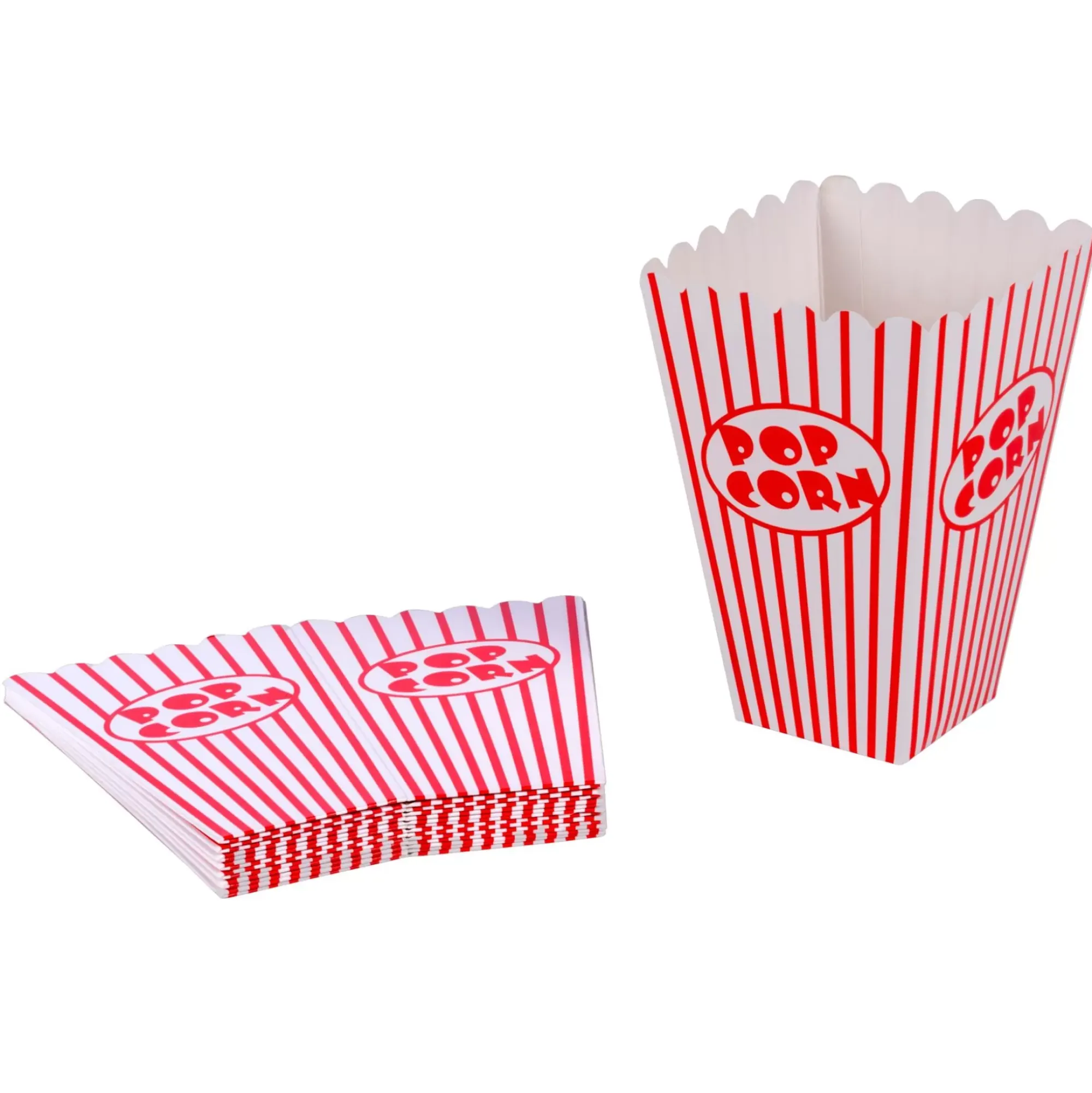 CASA Cinema Vaso De Palomitas Juego De 8 Blanco, Rojo Cheap