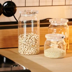 CASA Crystal Tarro De Cocina Con Tapa Transparente Flash Sale