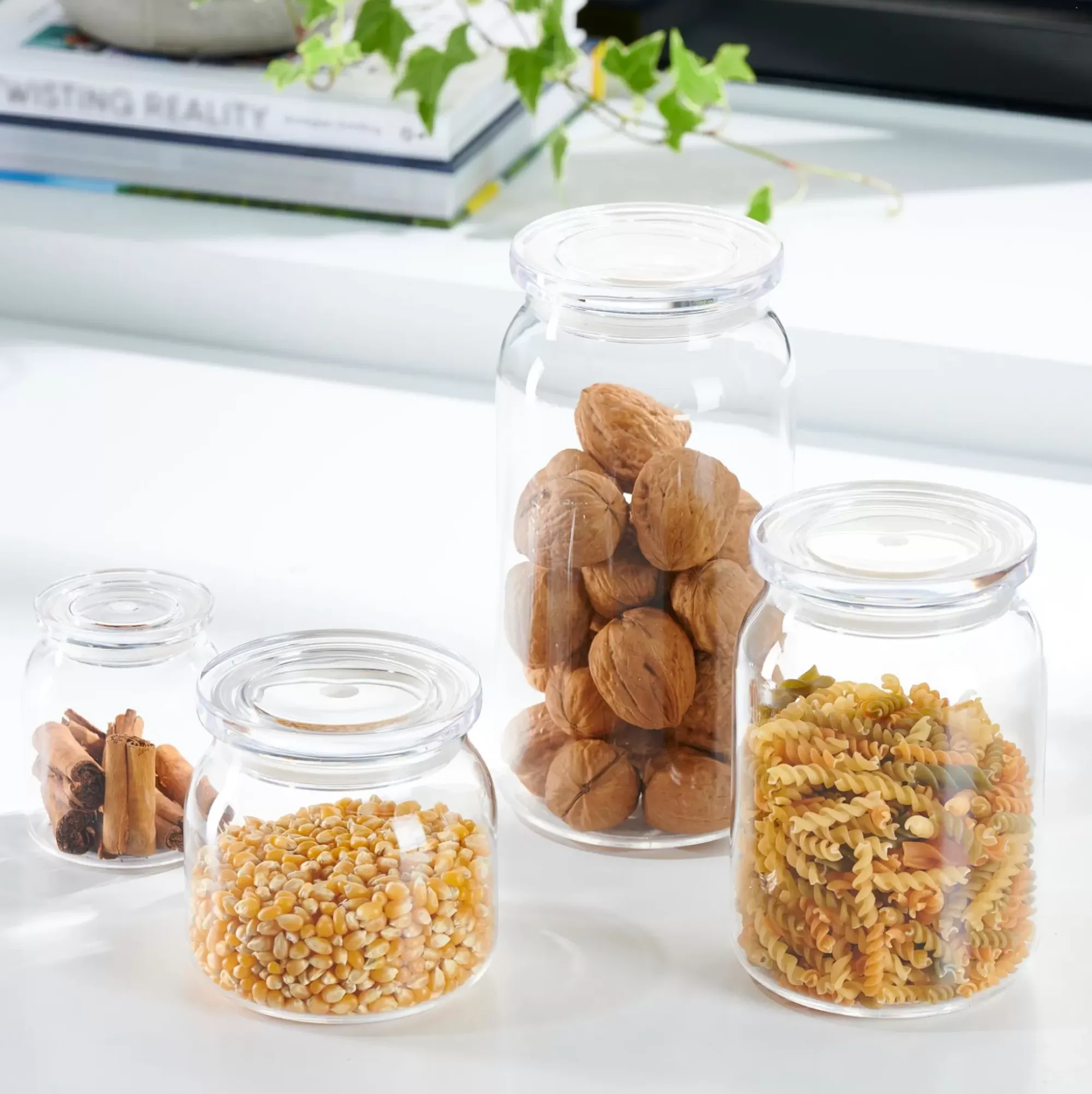 CASA Crystal Tarro De Cocina Con Tapa Transparente Sale