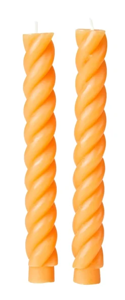 CASA Curl Velas Juego De 2 Ocre New