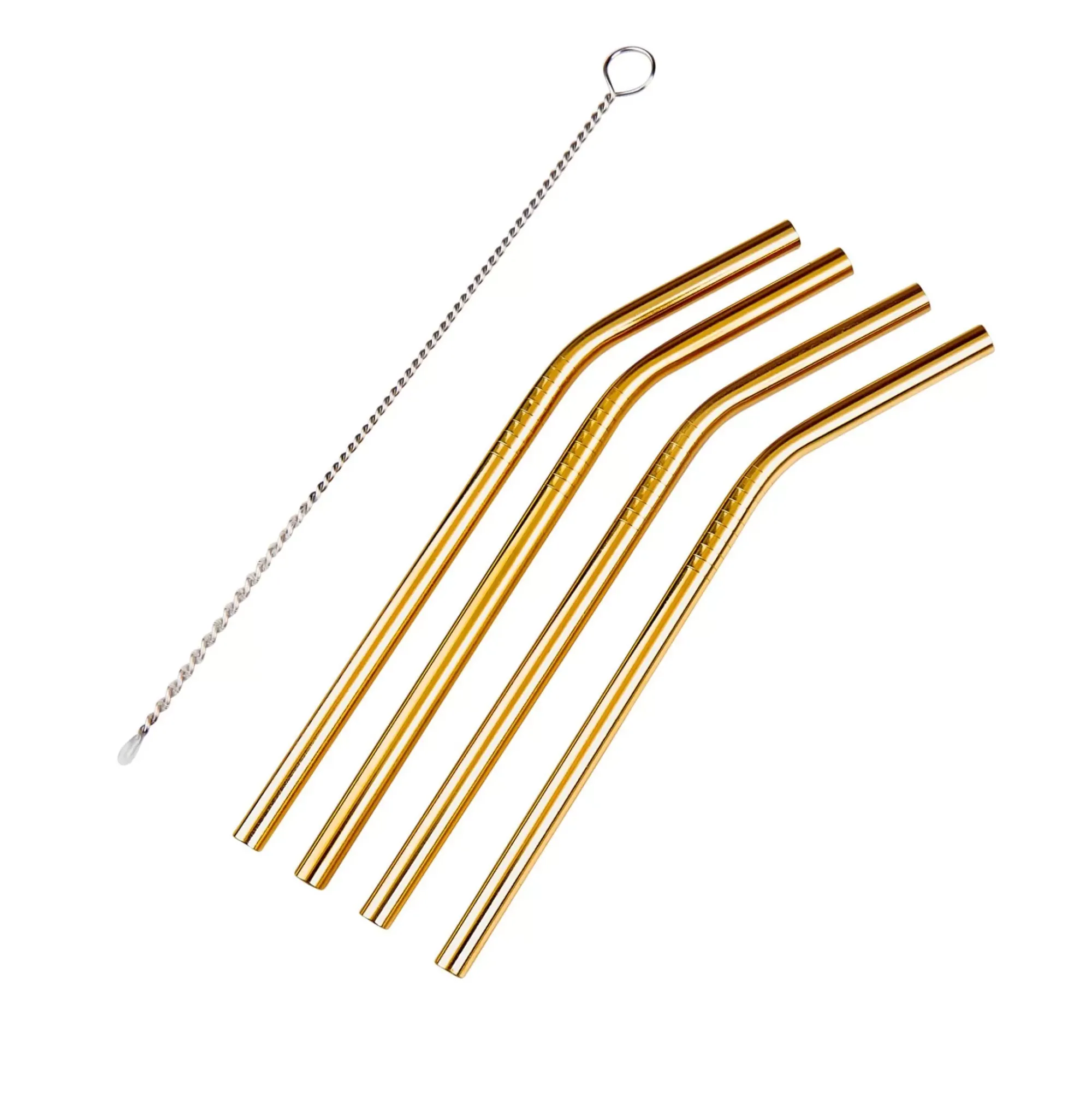 CASA Fancy Canas Para Coctel Con Cepillo Dorado Flash Sale