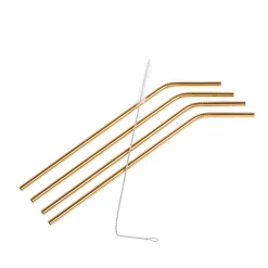 CASA Fancy Pajitas Con Escobilla Dorado Cheap