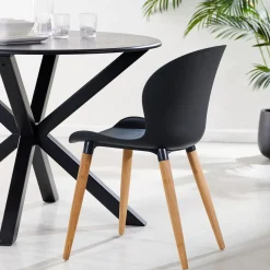 CASA Frida Sillas De Comedor Negro/Natural Cheap