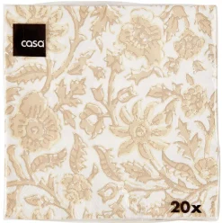CASA Henna Flower Paquete De 20 Servilletas Rojo, Beis Best Sale