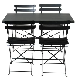 CASA Imperial Conjunto Bistro Rectangular Negro Hot