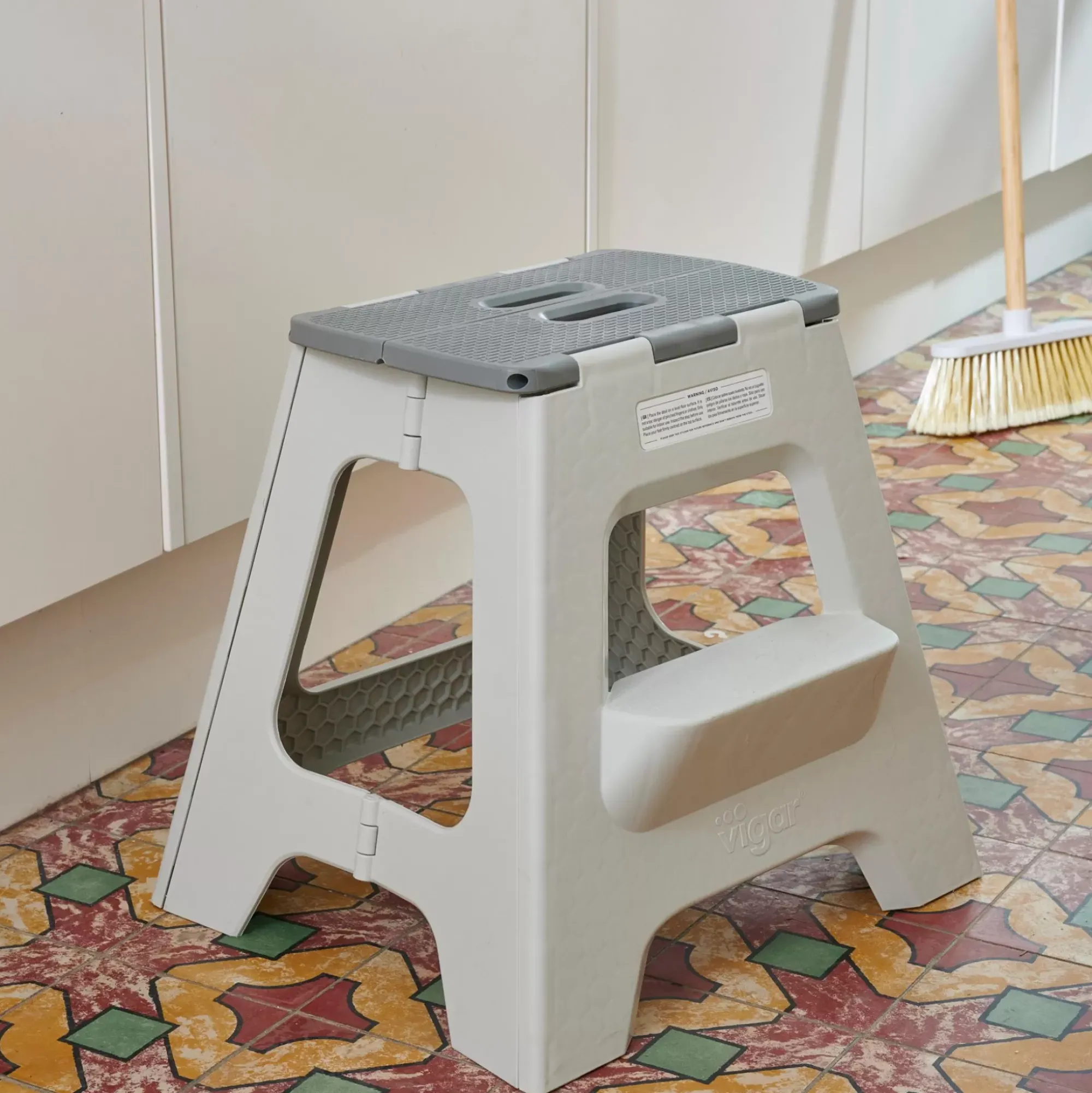 CASA Jasmin Taburete Plegable Deluxe Xl Gris Claro Hot