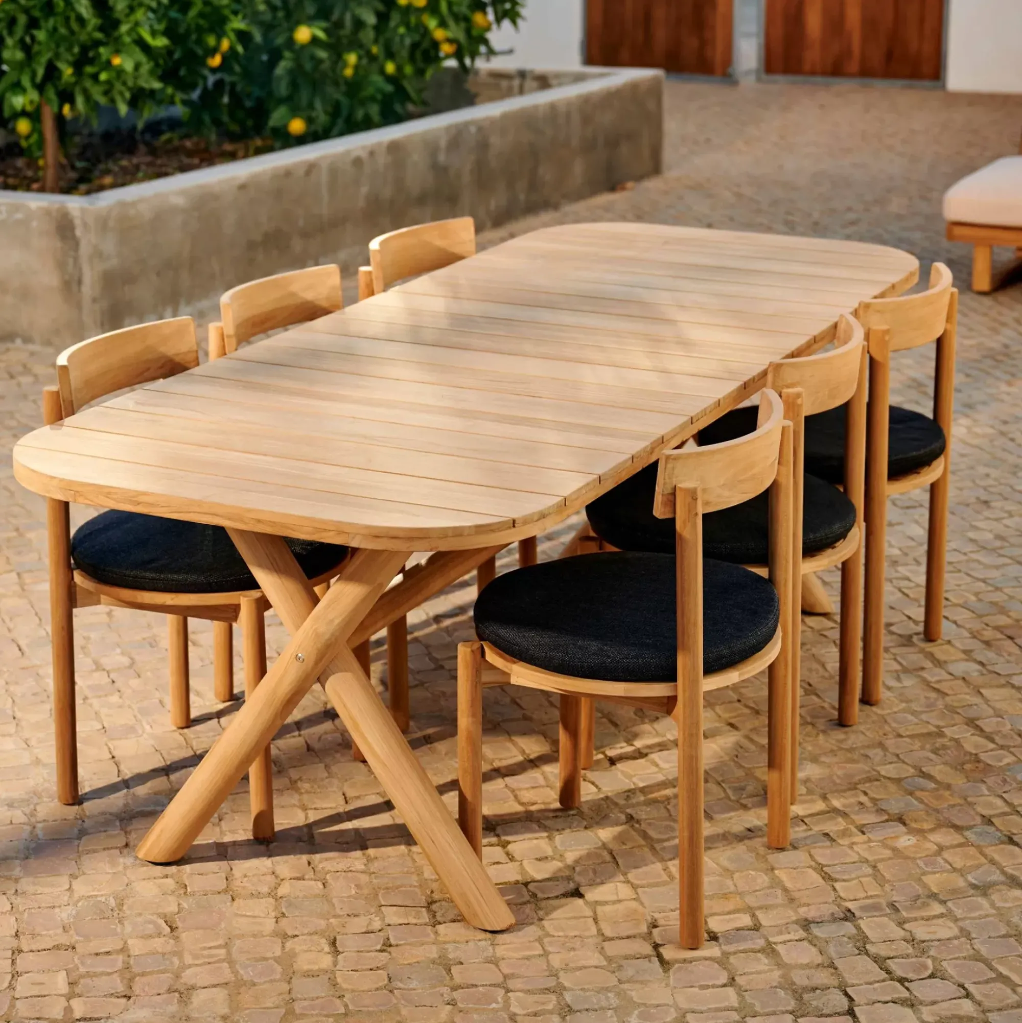 CASA Jules Conjunto De Jardín Con Cojines Negro Best