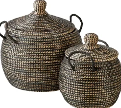 CASA Leo Cesta Lujo Negro, Natural Cheap