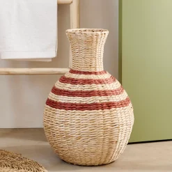 CASA Nepal Florero Marron, Natural, Rojo Oscuro Flash Sale