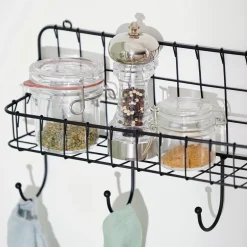 CASA Oslo Organizador Cocina Con Ganchos Negro Outlet