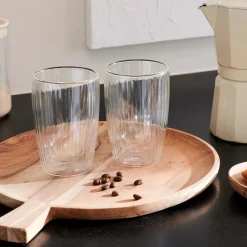 CASA Pausa Vaso De Doble Pared Juego De 2 Transparente Discount