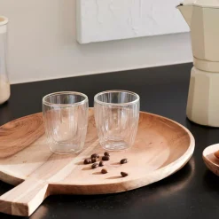 CASA Pausa Vaso De Doble Pared Juego De 2 Transparente New