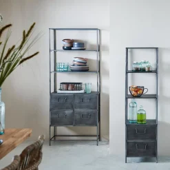 CASA Pharma Estanteria De Pared Con 4 Cajones Negro Outlet