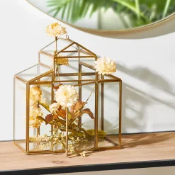 CASA Serre Terrario De Plantas Dorado Fashion