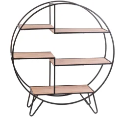 CASA Sirkel Estanteria De Pared Negro, Natural Best