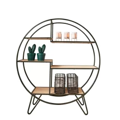 CASA Sirkel Estanteria De Pared Negro, Natural Best