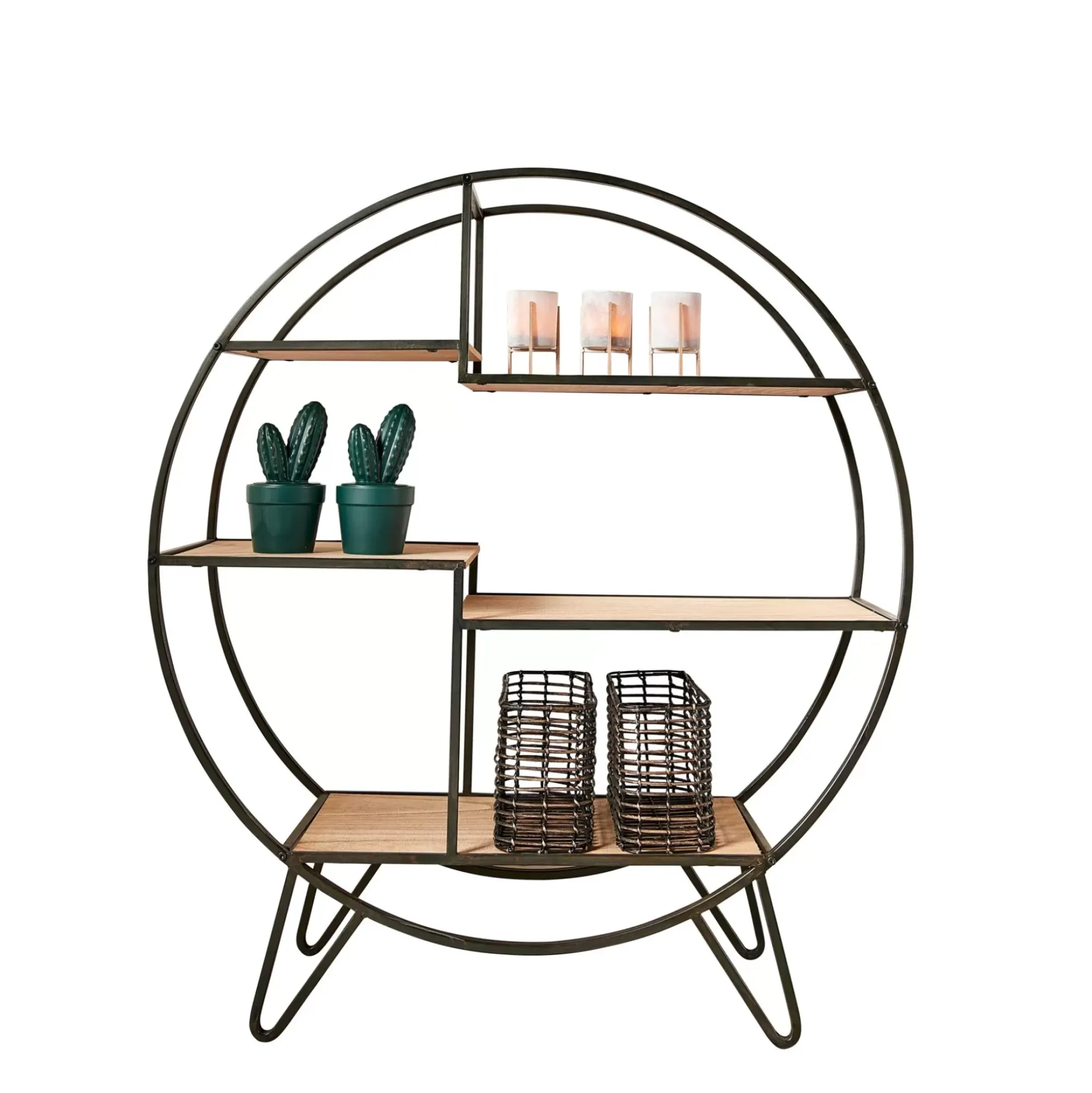 CASA Sirkel Estanteria De Pared Negro, Natural Best