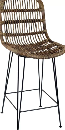 CASA Sumatra Silla De Bar Negro, Natural Fashion