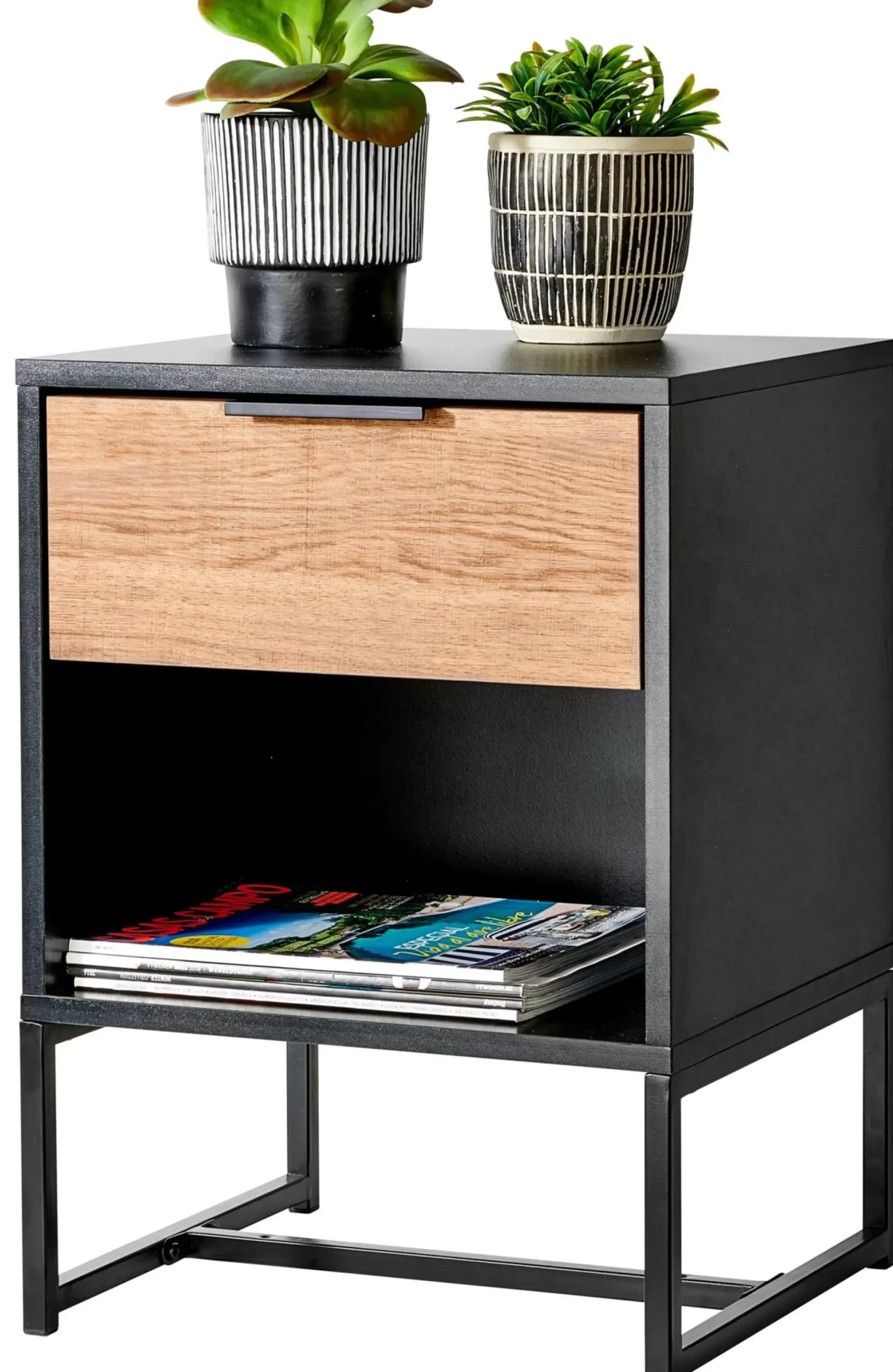 CASA Trenton Mesilla De Noche Negro, Natural Sale