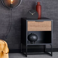 CASA Trenton Mesilla De Noche Negro, Natural Sale