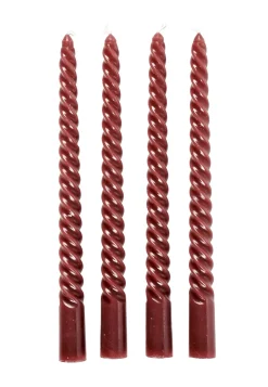 CASA Twist Velas Retorcidas Juego De 4 Rojo Cheap