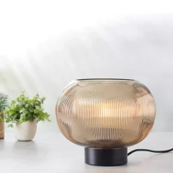 CASA Vinto Lampara De Mesa Ambar Transparente Hot