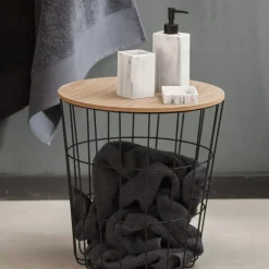 CASA Wire Mesa Auxiliar Negro, Natural Cheap