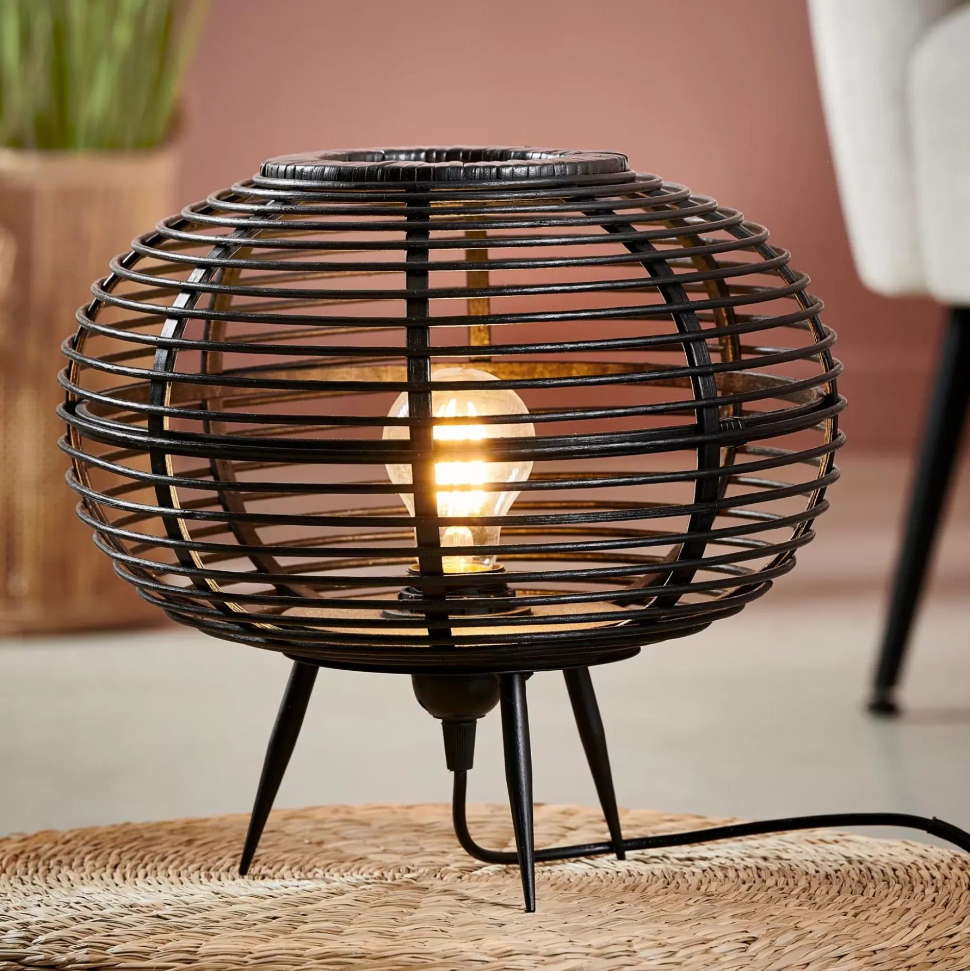 CASA Zanzi Lampara De Mesa E27 Negro Sale